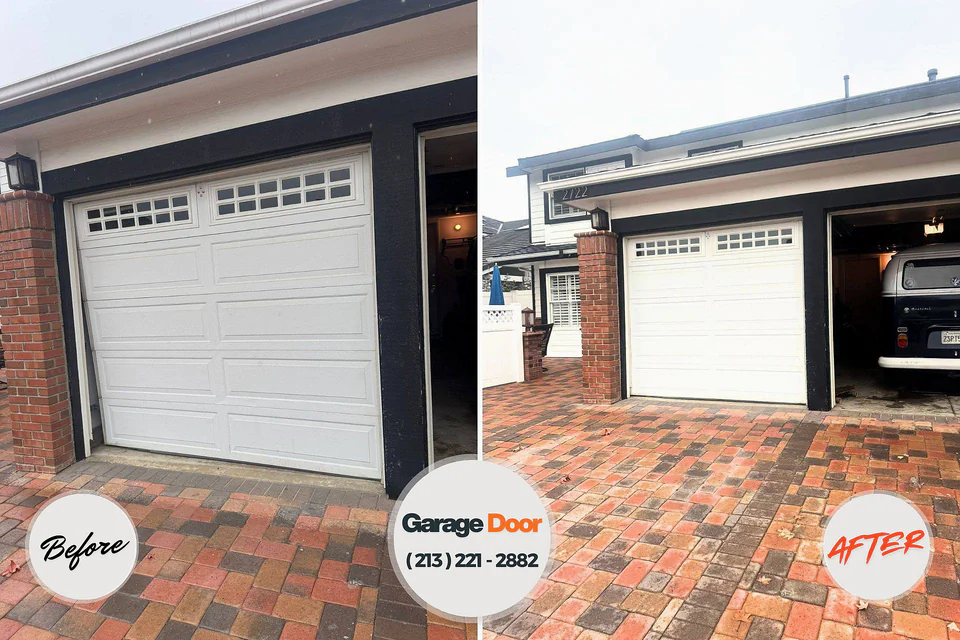 Before and after: garage door repair Wanamassa, NJ